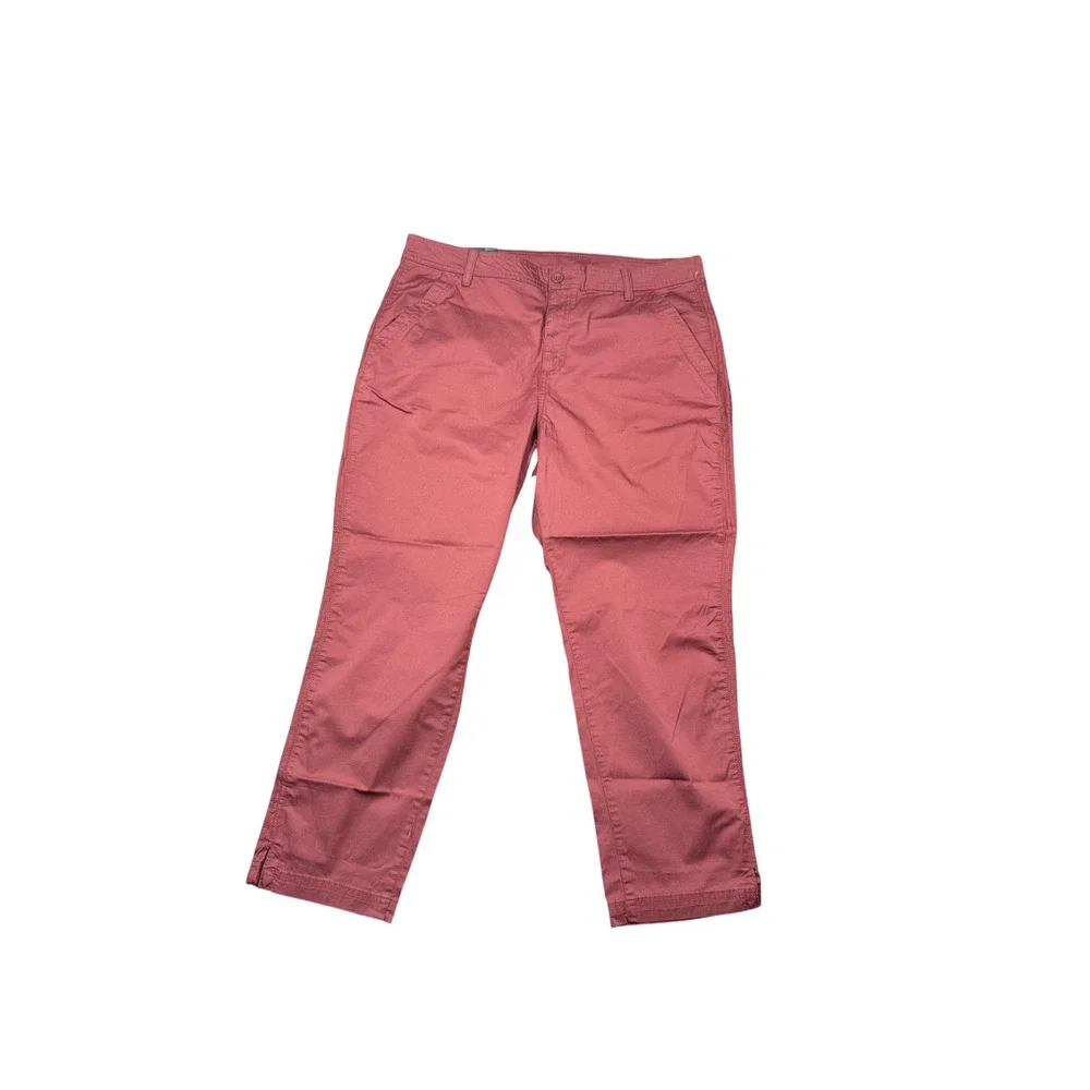 Eddie Bauer Womens Size 18‎ Cropped Chino Pants Casual Crop Red Pink